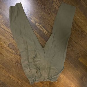 Gap High Waisted Paper Bag Olive Green Trousers